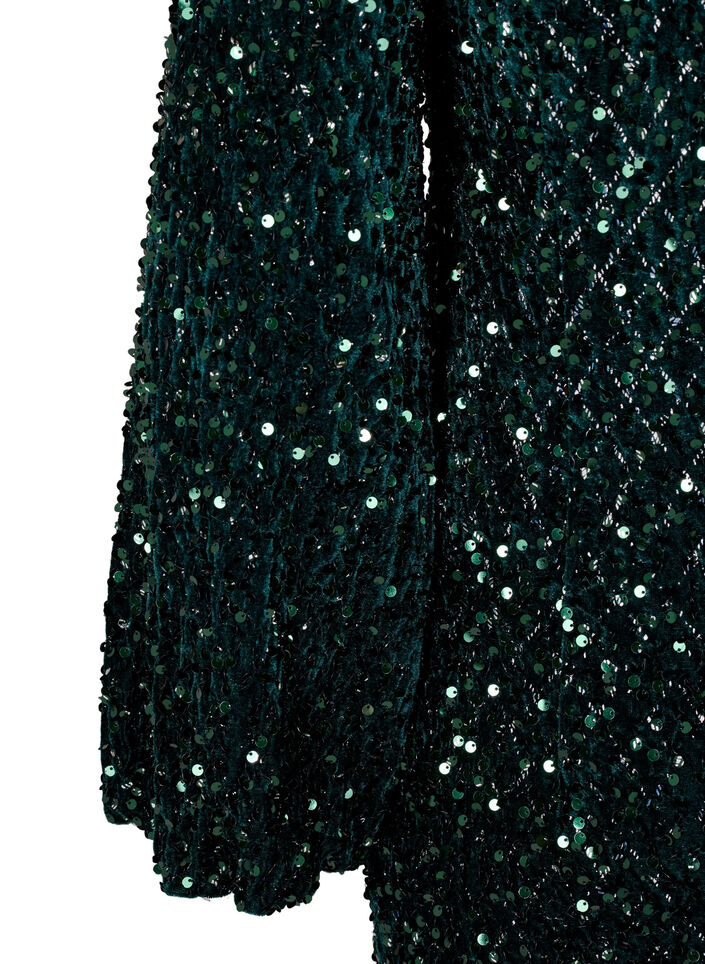 Paljettklänning med v-ringning och rutmönster, Rain Forest Sequins, Packshot image number 3
