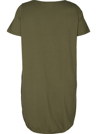 Kortärmad klänning i bomull, Ivy Green, Packshot image number 1