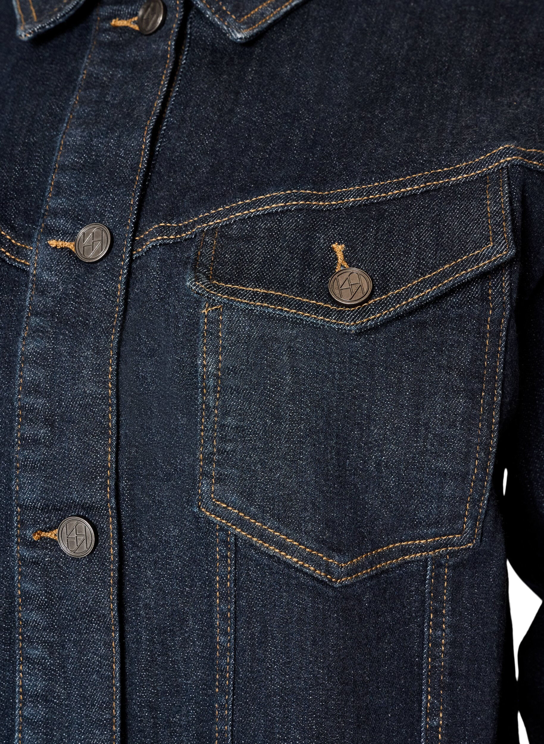 ZizziKlassisk jeansjacka med kontrasts&ouml;mmar, Bl&aring;, Packshot image number 2