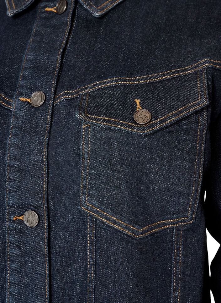 Klassisk jeansjacka med kontrasts&ouml;mmar, Bl&aring;, Packshot