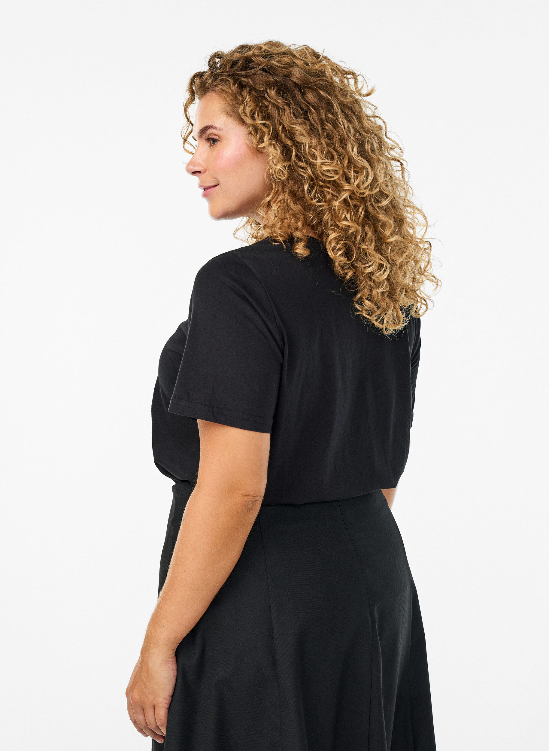 Zizzi FLASH - T-shirt med tryck, Svart, Model image number 2