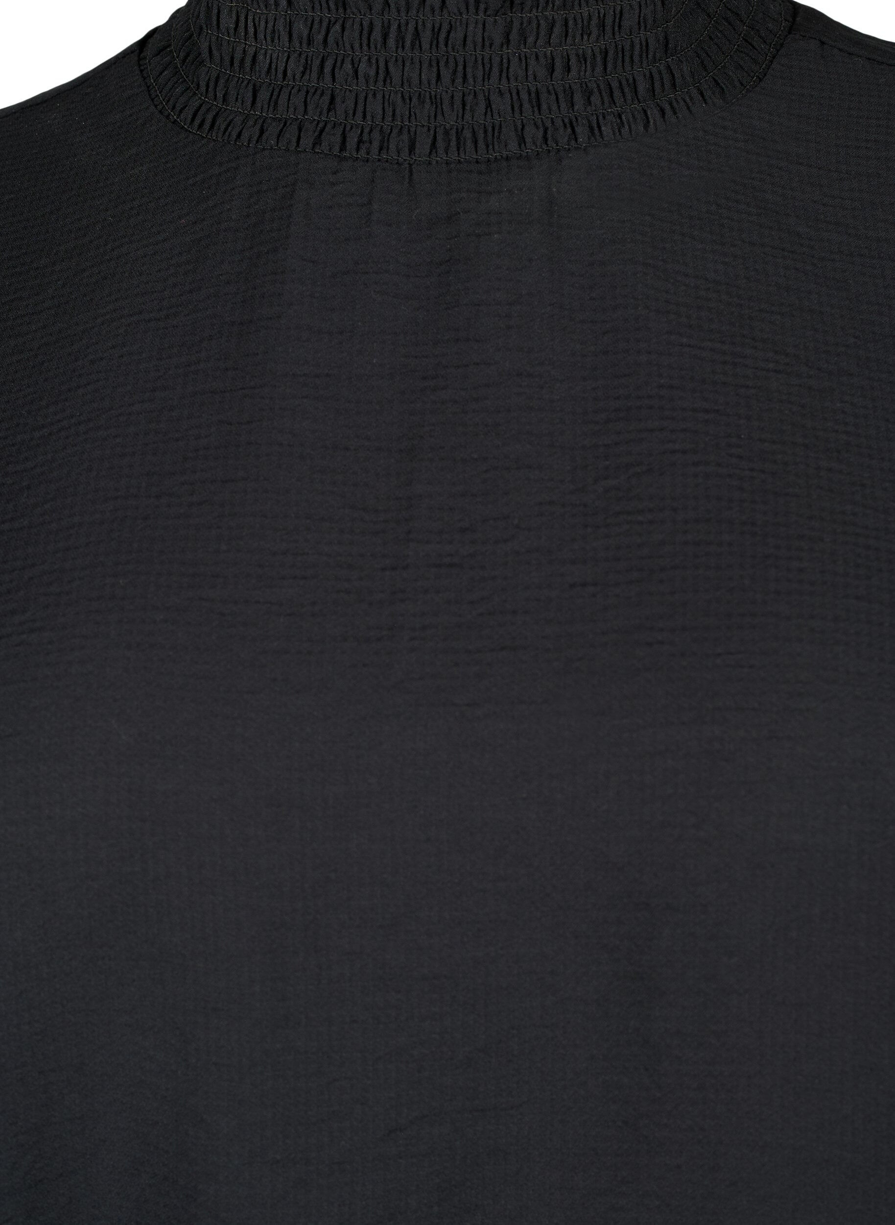 Zizzi Viskosblus med smock, Black, Packshot image number 2