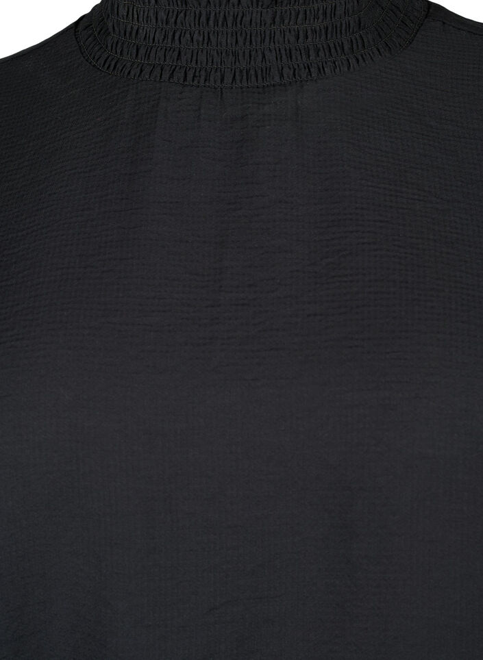 Viskosblus med smock, Black, Packshot image number 2