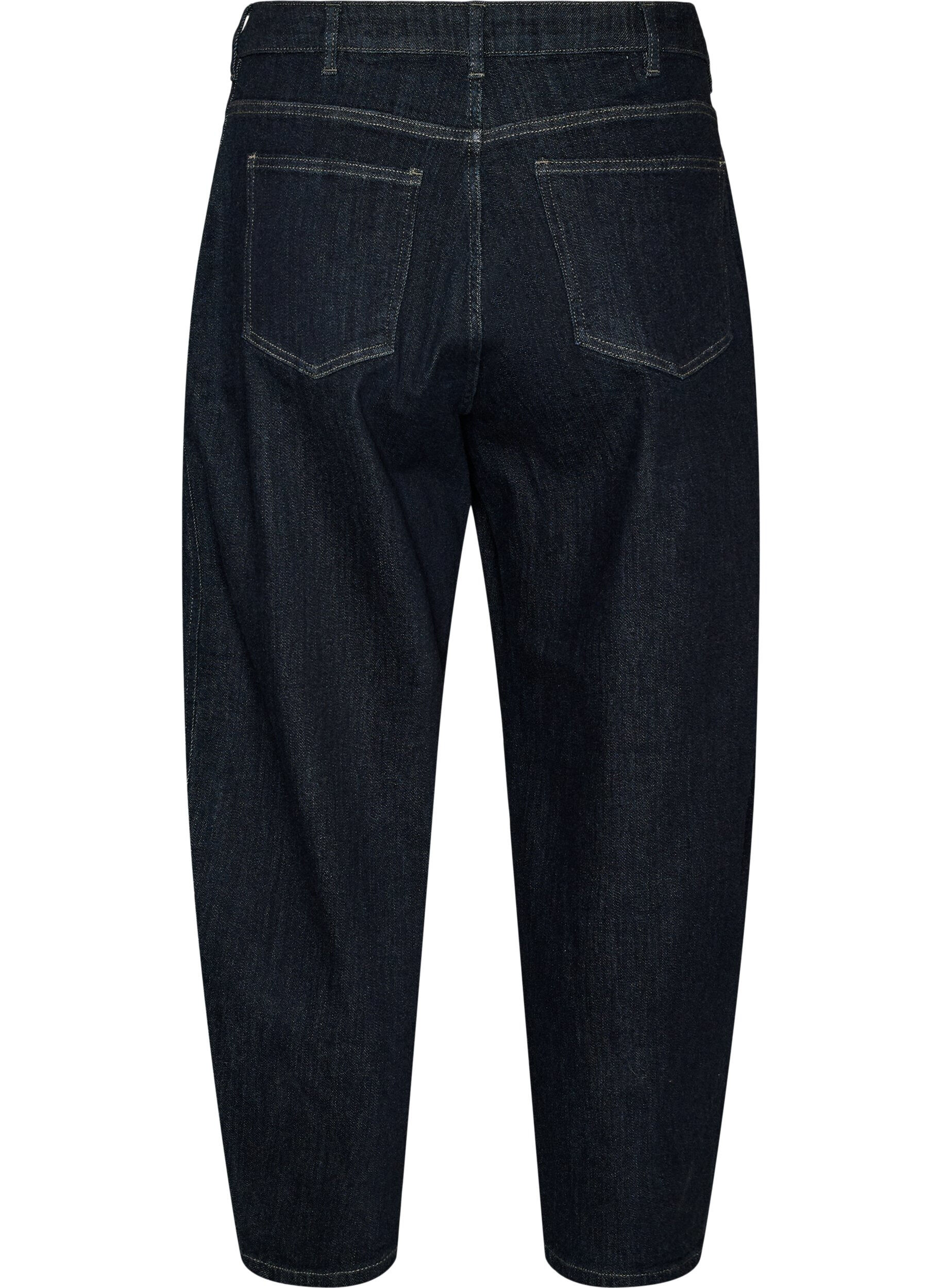 ZizziBarrel fit-jeans med h&ouml;g midja, Bl&aring;, Packshot image number 1
