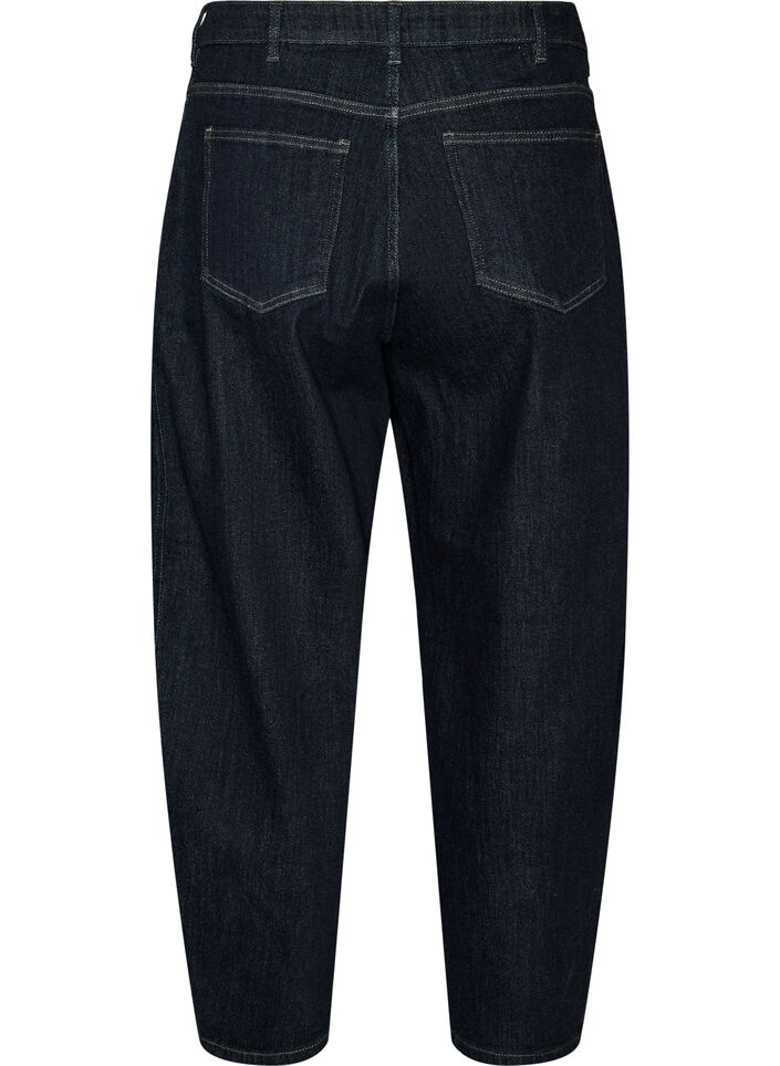Barrel fit-jeans med h&ouml;g midja, Bl&aring;, Packshot image number 1