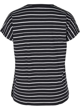 Randig t-shirt i bomull, Black/White Stripe, Packshot image number 1