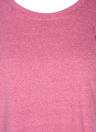 Melerad t-shirt i bomull, Fandango Pink Mel, Packshot image number 2