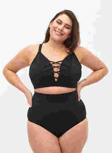Bikinitrosa med extra hög midja, Black, Model image number 0