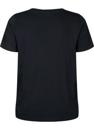 T-shirt i bomull med paljetter, Black W. Star, Packshot image number 1