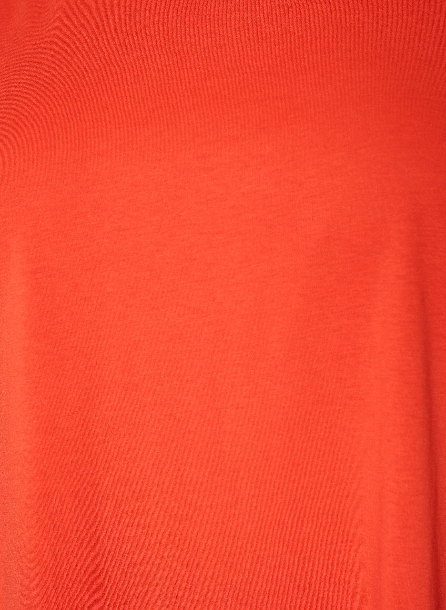 ZizziKort&auml;rmad t-shirt i bomullsmix, Orange, Packshot image number 2