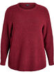 Melerad stickad blus med rund hals, R&ouml;d, Packshot image number 0