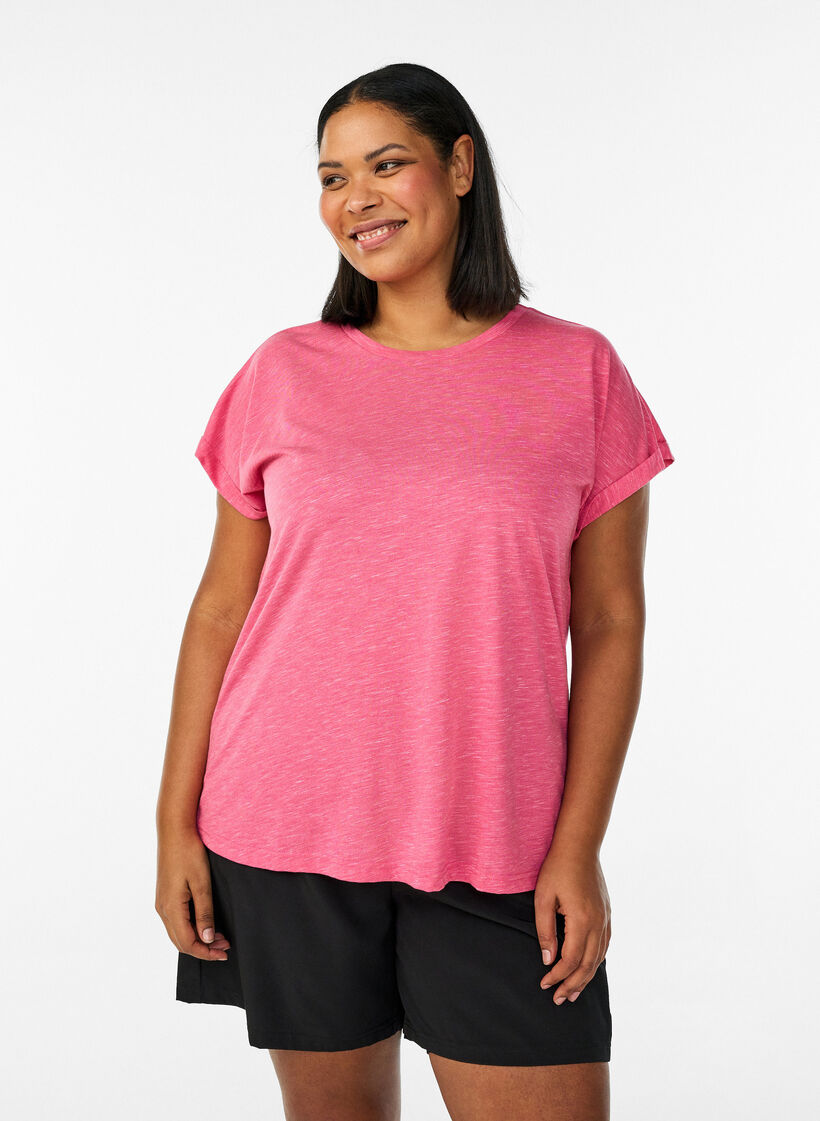 L&ouml;s tr&auml;ningst-shirt med korta &auml;rmar, Rosa, Model image number 0