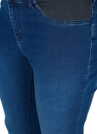 Superslim Amy jeans med resår i midjan, Dark blue denim, Packshot image number 2