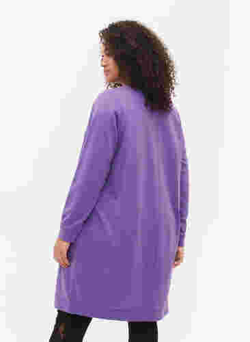 V-ringad sweatshirtklänning, Deep Lavender, Model image number 1