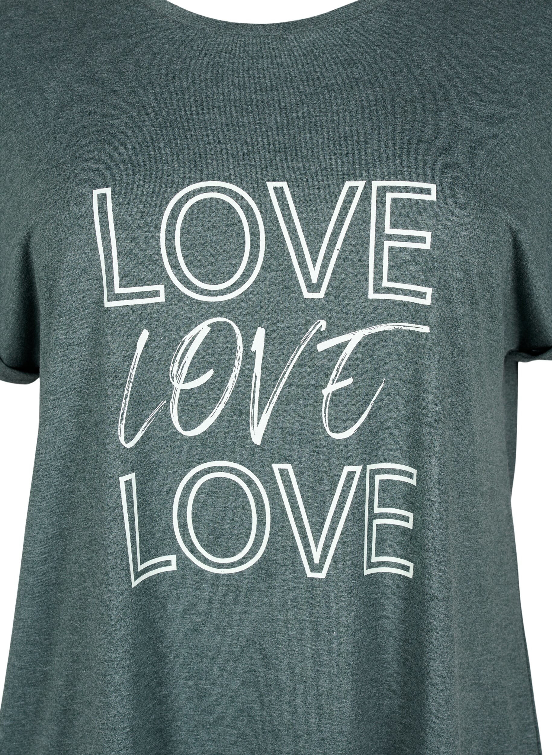 Zizzi Kort&auml;rmat nattlinne med texttryck, , Packshot image number 2