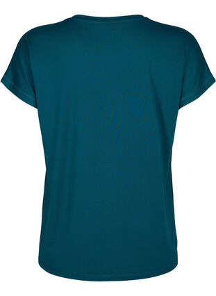 Kortärmad tränings t-shirt med tryck, Deep Teal/Pacific, Packshot image number 1