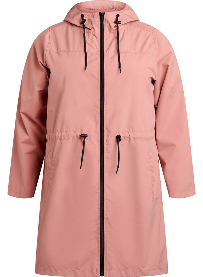FLASH - Vattenavvisande parkas med huva, Rosa, Packshot image number 0