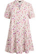 Kort a-linjeformad kl&auml;nning i bomullsmuslin, Beige, Packshot image number 0