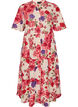 Midikl&auml;nning i bomull med blommigt m&ouml;nster, R&ouml;d, Packshot image number 0