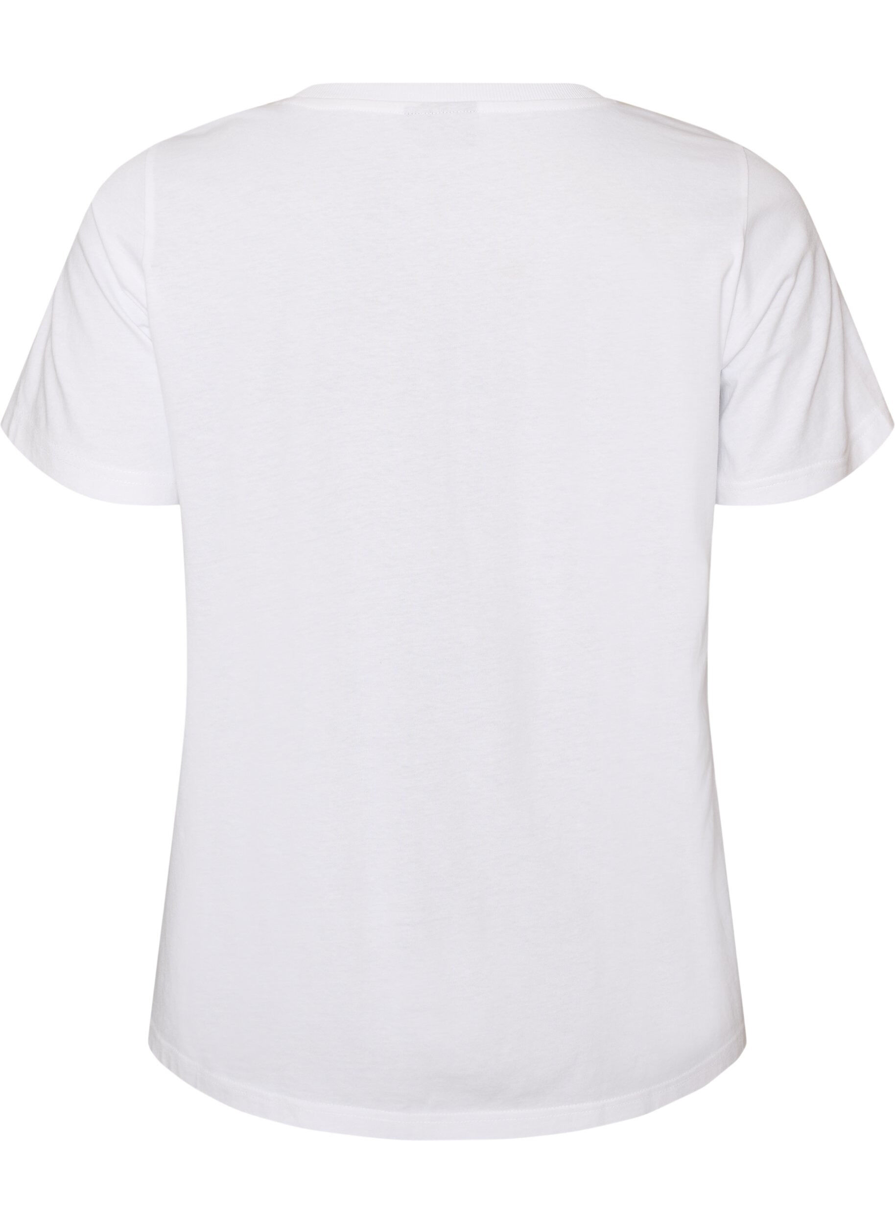 ZizziT-shirt i bomull med tryck, Vit, Packshot image number 1