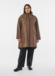 Regnjacka med fickor och huva, Brun, Model image number 1