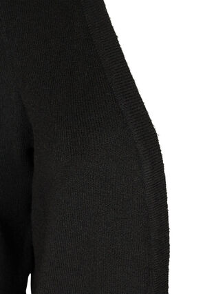 Lång stickad cardigan med fickor, Black, Packshot image number 2