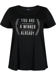  T-shirt till träning med print, Black w. Winner