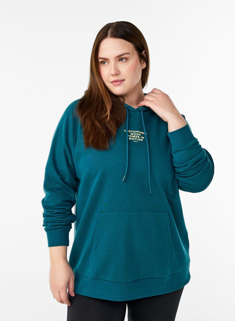 Huvtr&ouml;ja med broderat motiv framtill, Gr&ouml;n, Model image number 0