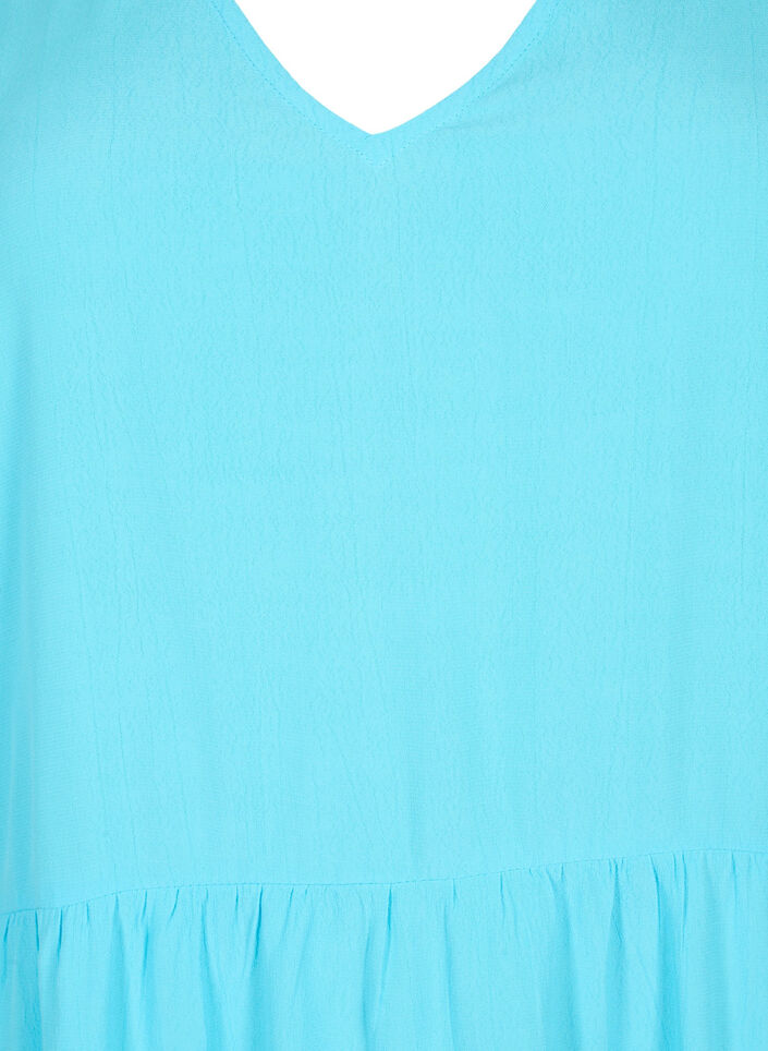 Enf&auml;rgad tunika i viskos med korta &auml;rmar, Bachelor Button, Packshot image number 2