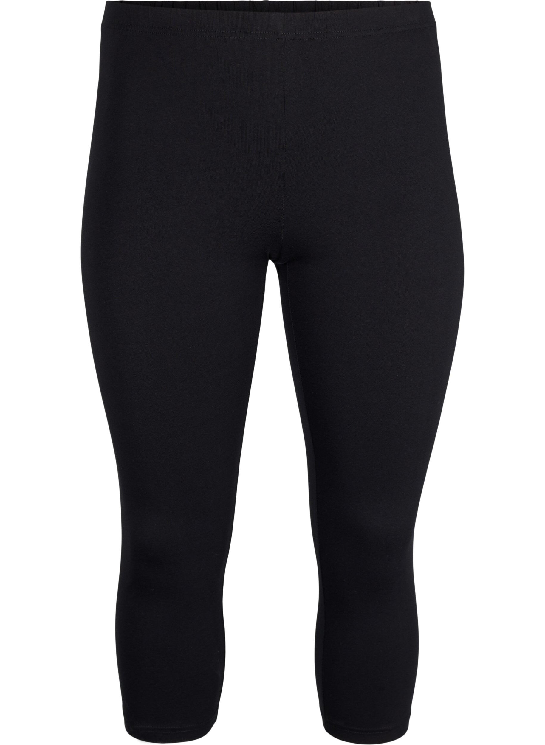Zizzi FLASH - 2-pack 3/4 leggings i bomull, Svart, Packshot image number 2