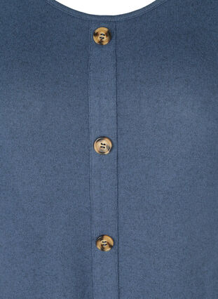 Blus med knappar och 3/4-ärmar, V.Indigo Melange, Packshot image number 2