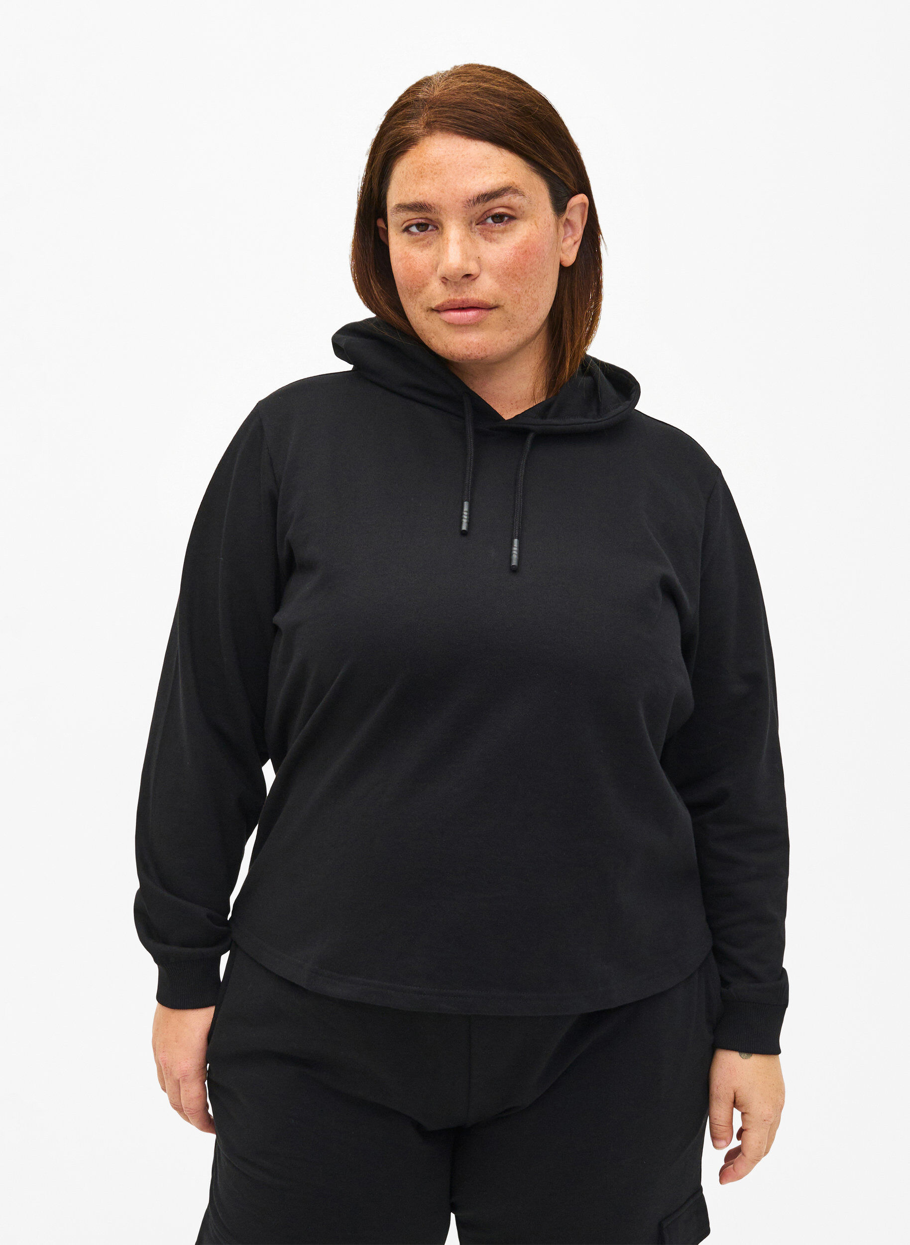 Zizzi Huvtr&ouml;ja i sweatshirt-kvalitet, Black, Model image number 0