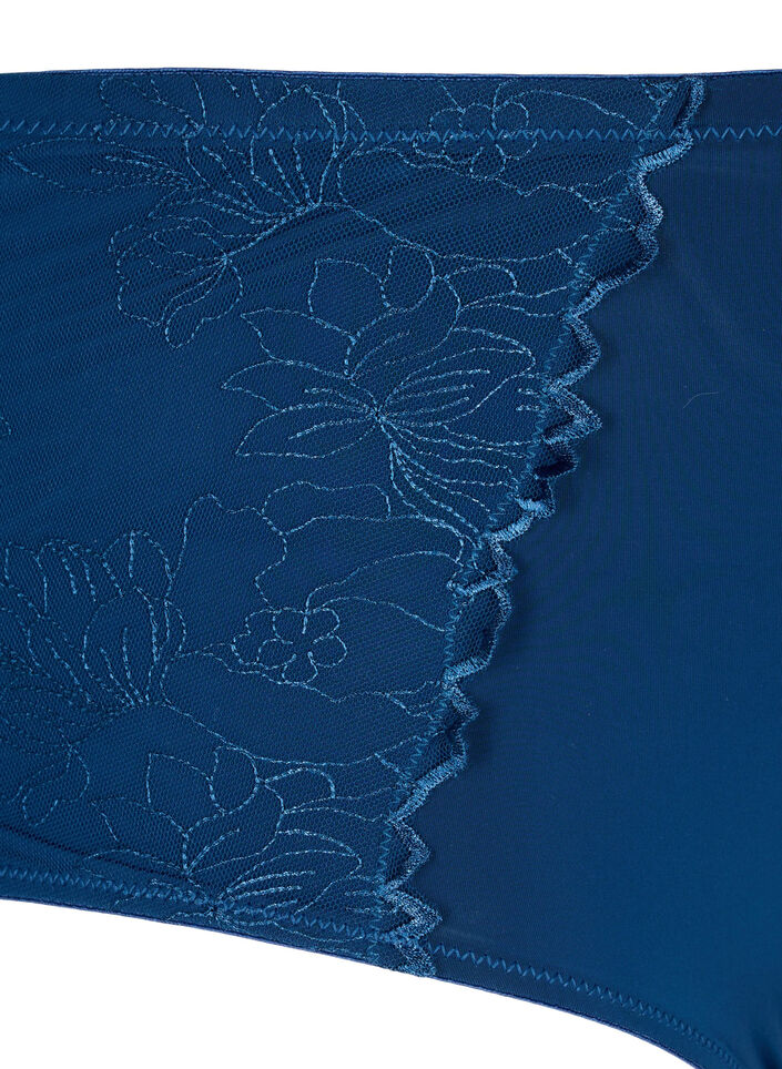 Hipstertrosor med spets och normal midja, Blue Opal, Packshot image number 2