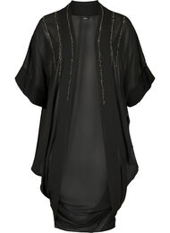 Kimono med 3/4 ärmar och pärlor, Black