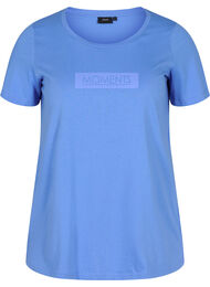 T-shirt i bomull med tryck, Ultramarine TEXT