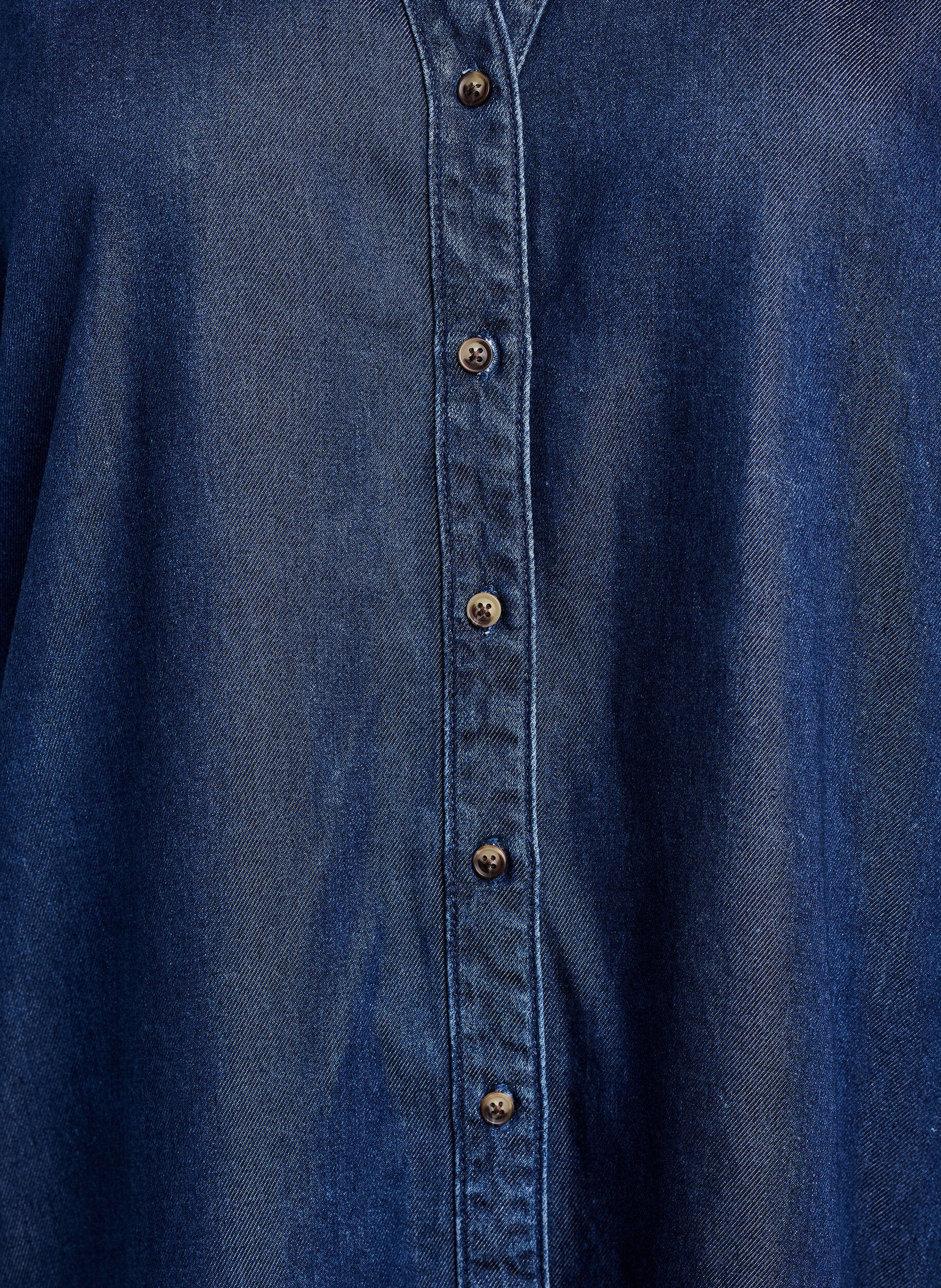 ZizziKl&auml;nning i denimlook med knappar och volang&auml;rmar, Bl&aring;, Packshot image number 2