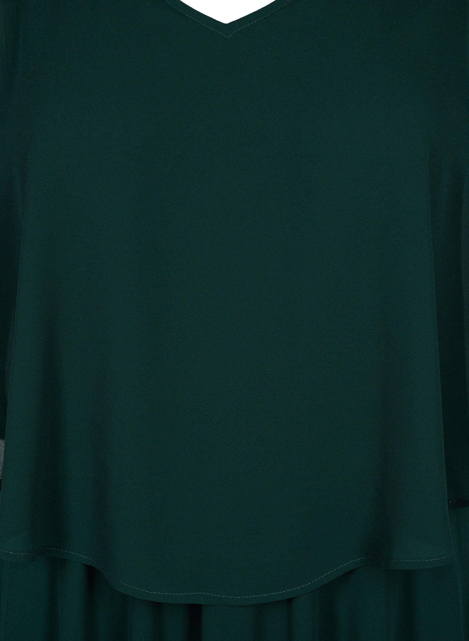 Zizzi Kort&auml;rmad maxikl&auml;nning med a-linjeform, Scarab, Packshot image number 2