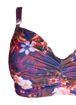 Bikinibehå med tryck och bygel, Purple Flower, Packshot image number 2