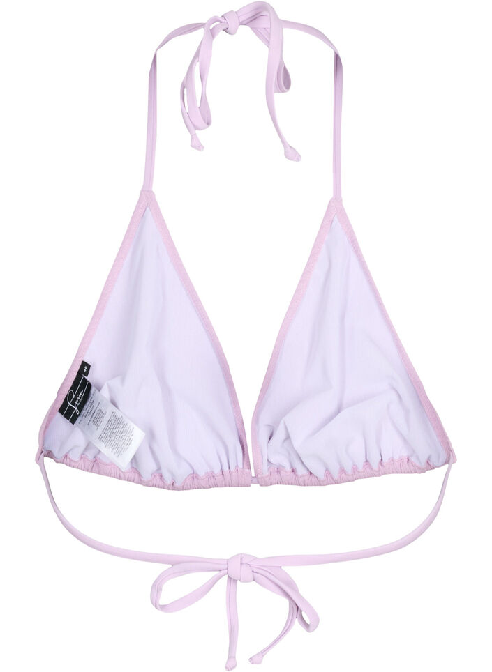 Trekantsbikini-bh med crepe-struktur, Lila, Packshot image number 1