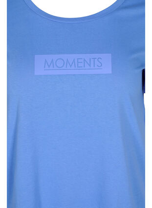 T-shirt i bomull med tryck, Ultramarine TEXT, Packshot image number 2