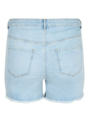 Jeansshorts med slitna detaljer, Light Blue Denim, Packshot image number 1