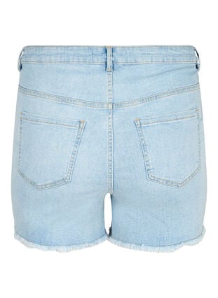 Jeansshorts med slitna detaljer, Light Blue Denim, Packshot image number 1