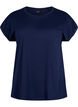 Kort&auml;rmad t-shirt i bomullsmix, Bl&aring;, Packshot image number 0