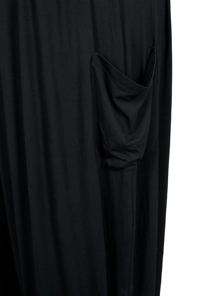 Ärmlös byxdress med fickor, Black, Packshot image number 3