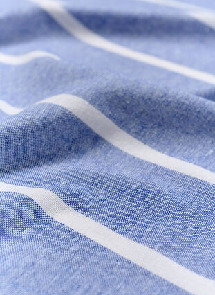 Randig handduk med fransar, Medium Blue Melange, Packshot image number 3