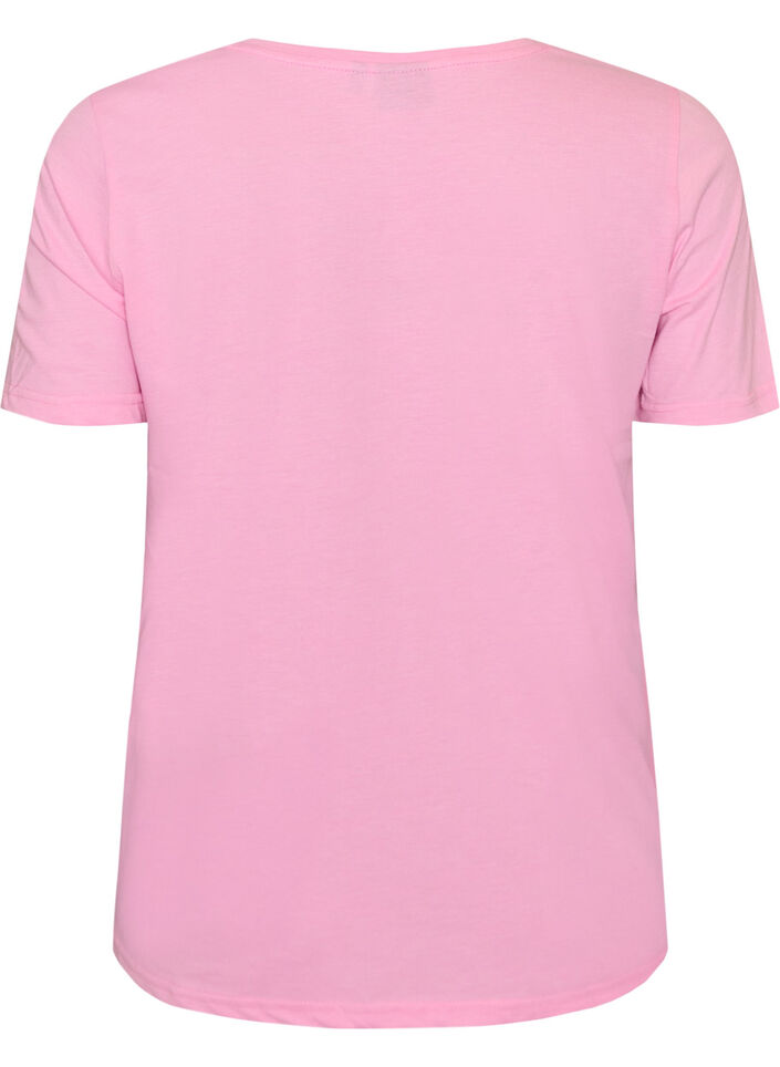 T-shirt med v-ringning, Rosa, Packshot image number 1