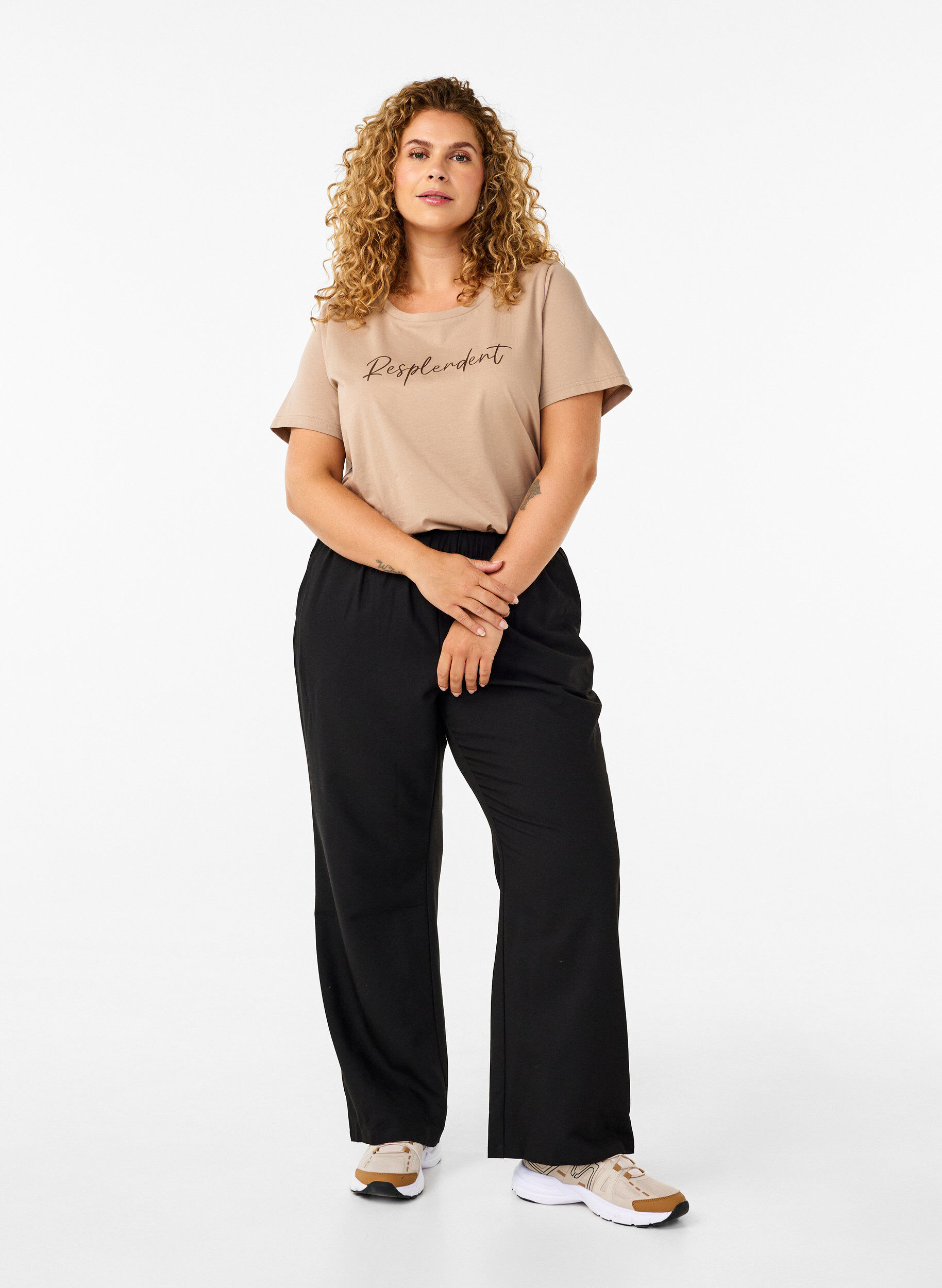 ZizziL&ouml;sa byxor med res&aring;r, Svart, Model image number 0