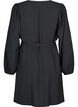 Kort omlottklänning med knytskärp, Svart, Packshot image number 1
