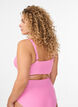 Bikinitopp med randig textur och kors i ryggen, Rosa, Model image number 1