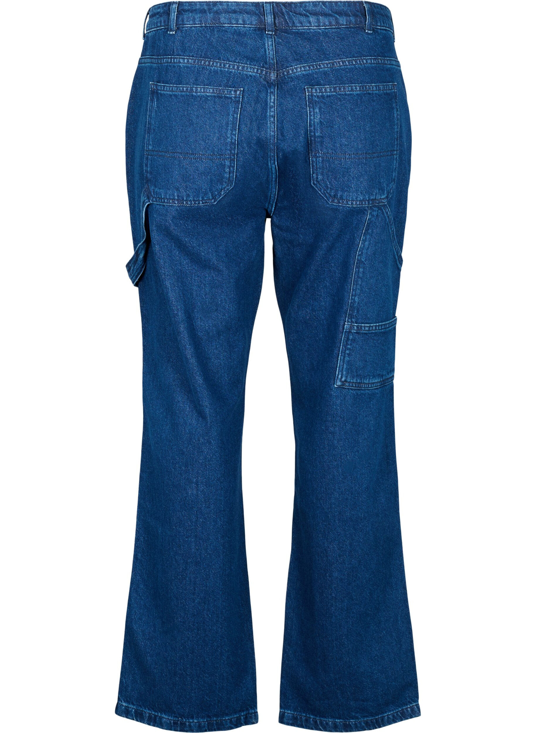 Zizzi Cargo Jeans med rak passform, Dark blue, Packshot image number 1
